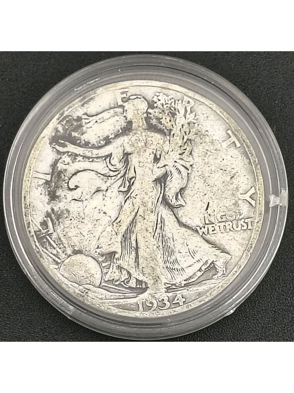1934-S Walking Liberty Half Dollar 90% Silver Semi Key - In Capsule